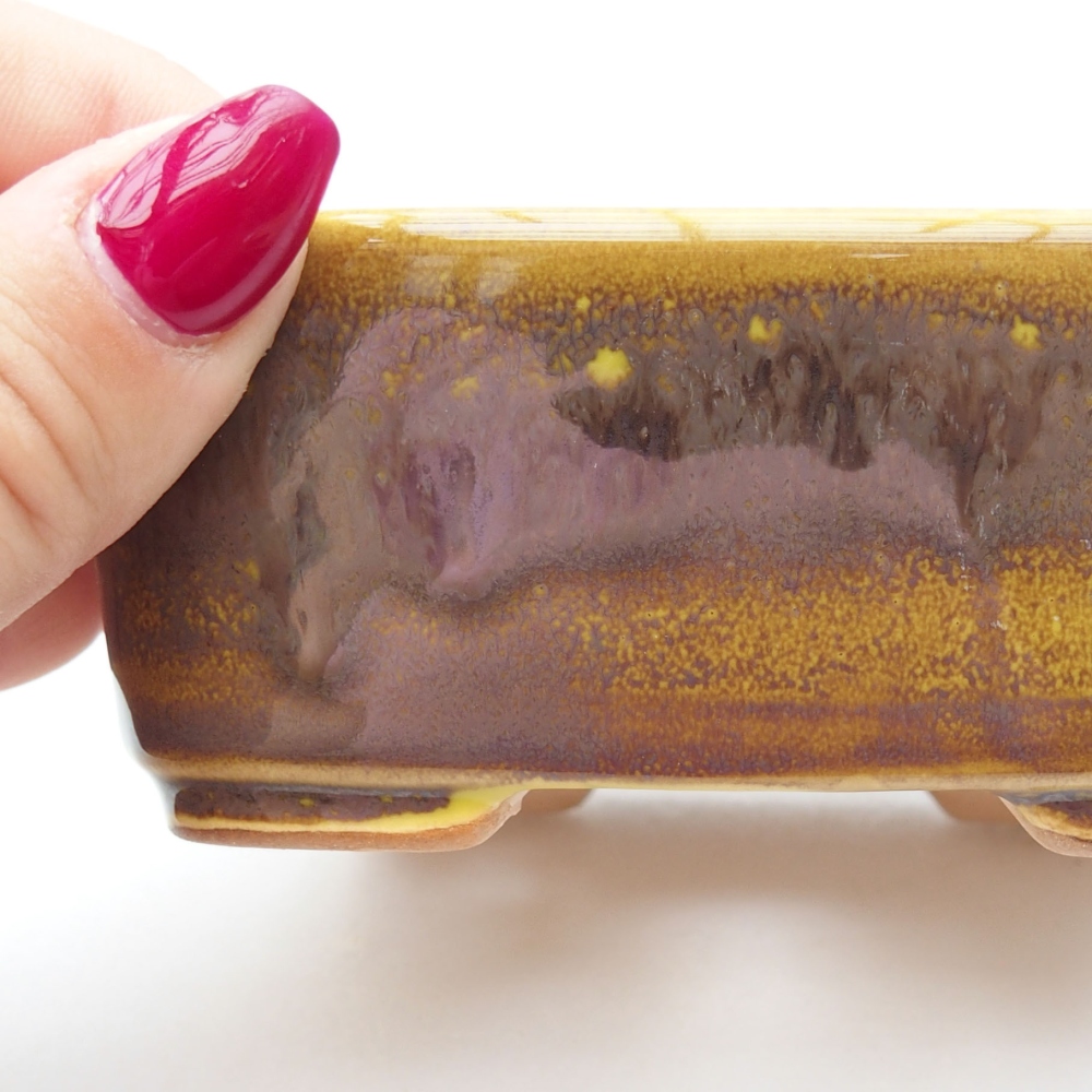 Cuenco bonsái de cerámica 11 x 9,5 x 4,5 cm, amarillo