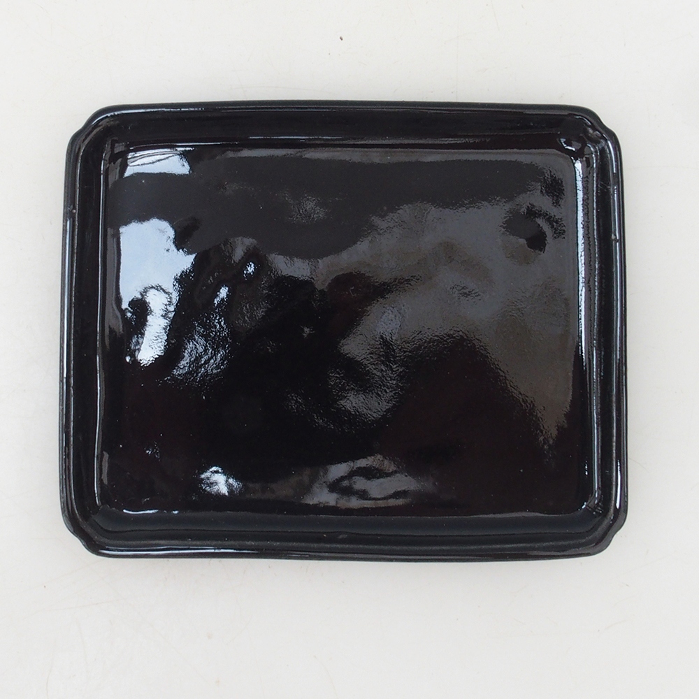 Bandeja rectangular para bonsáis D5-M - 12,5 x 10,5 x 1 cm - negra