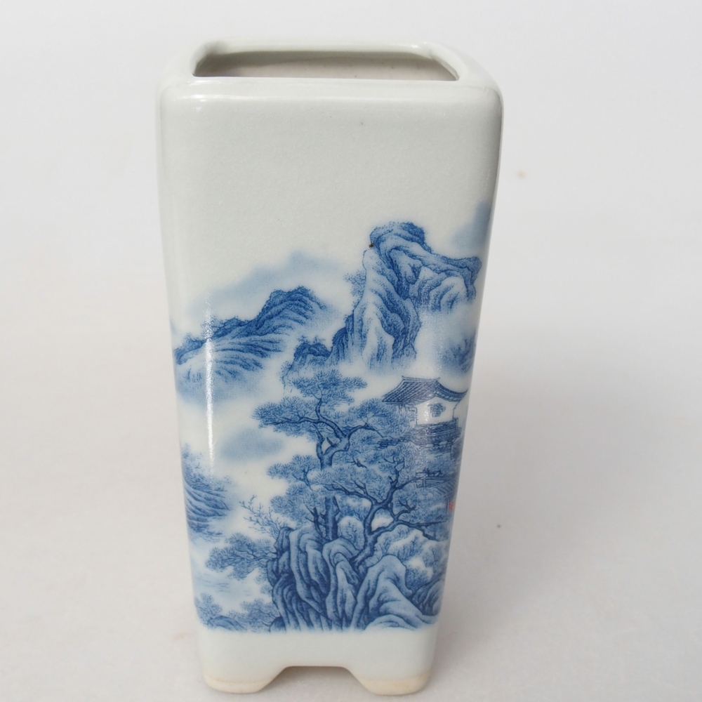 Cuenco bonsái de cerámica 5,5 x 5,5 x 12 cm, color blanco