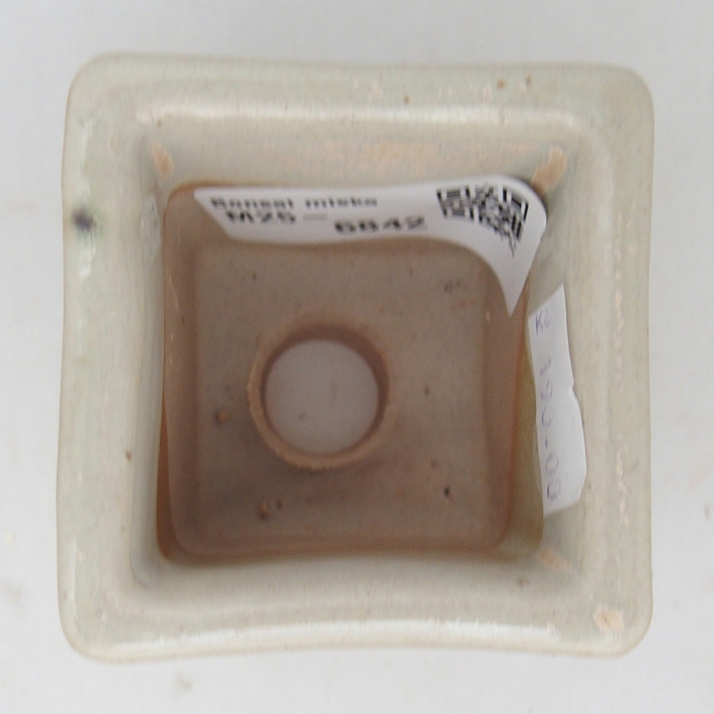 Cuenco bonsái de cerámica 5,5 x 5,5 x 5,5 cm, color beige