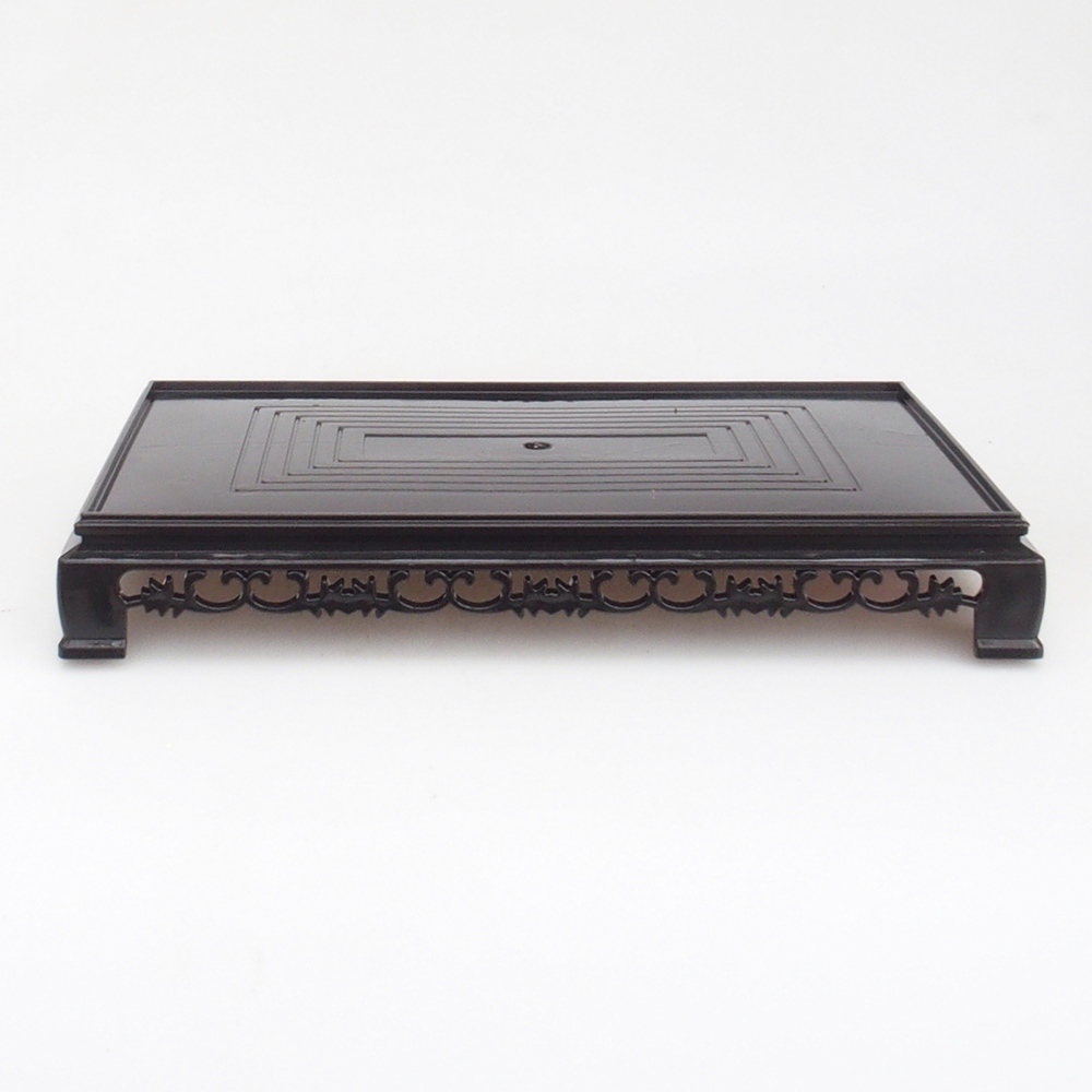Mesa para bonsái rectángulo de plástico 27 x 17,5 x 4 cm, negro