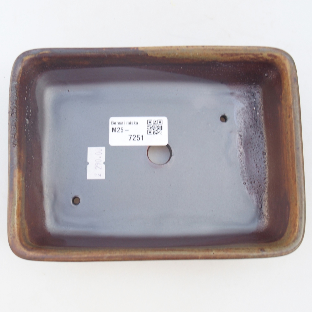 Cuenco bonsái de cerámica 18,5 x 13,5 x 3,5 cm, marrón