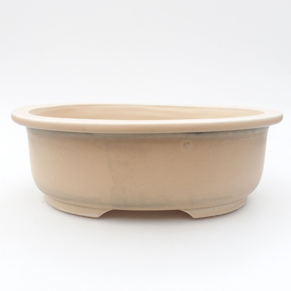 Cuenco bonsái de cerámica 23 x 19,5 x 7 cm, color beige