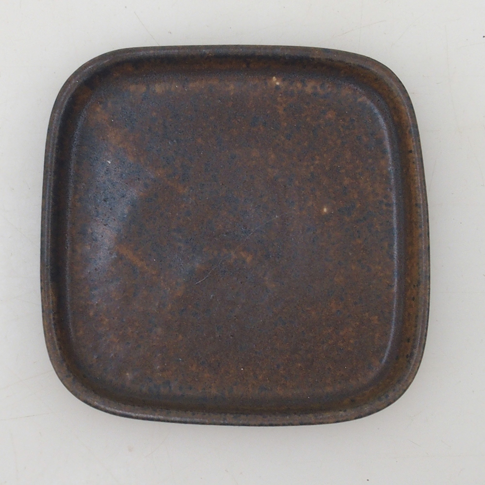 Platillo bonsái cuadrado 9 x 9 x 1 cm - marrón
