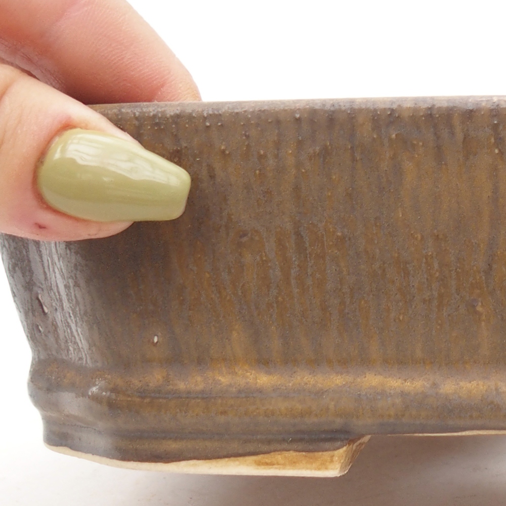 Cuenco bonsái de cerámica 17 x 14,5 x 5 cm, marrón