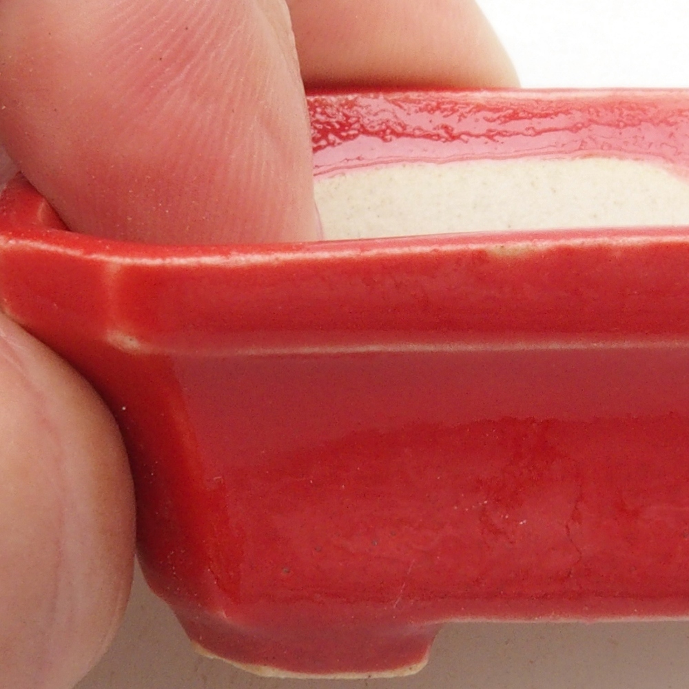 Mini cuenco bonsái 5 x 4,5 x 2 cm, color rojo