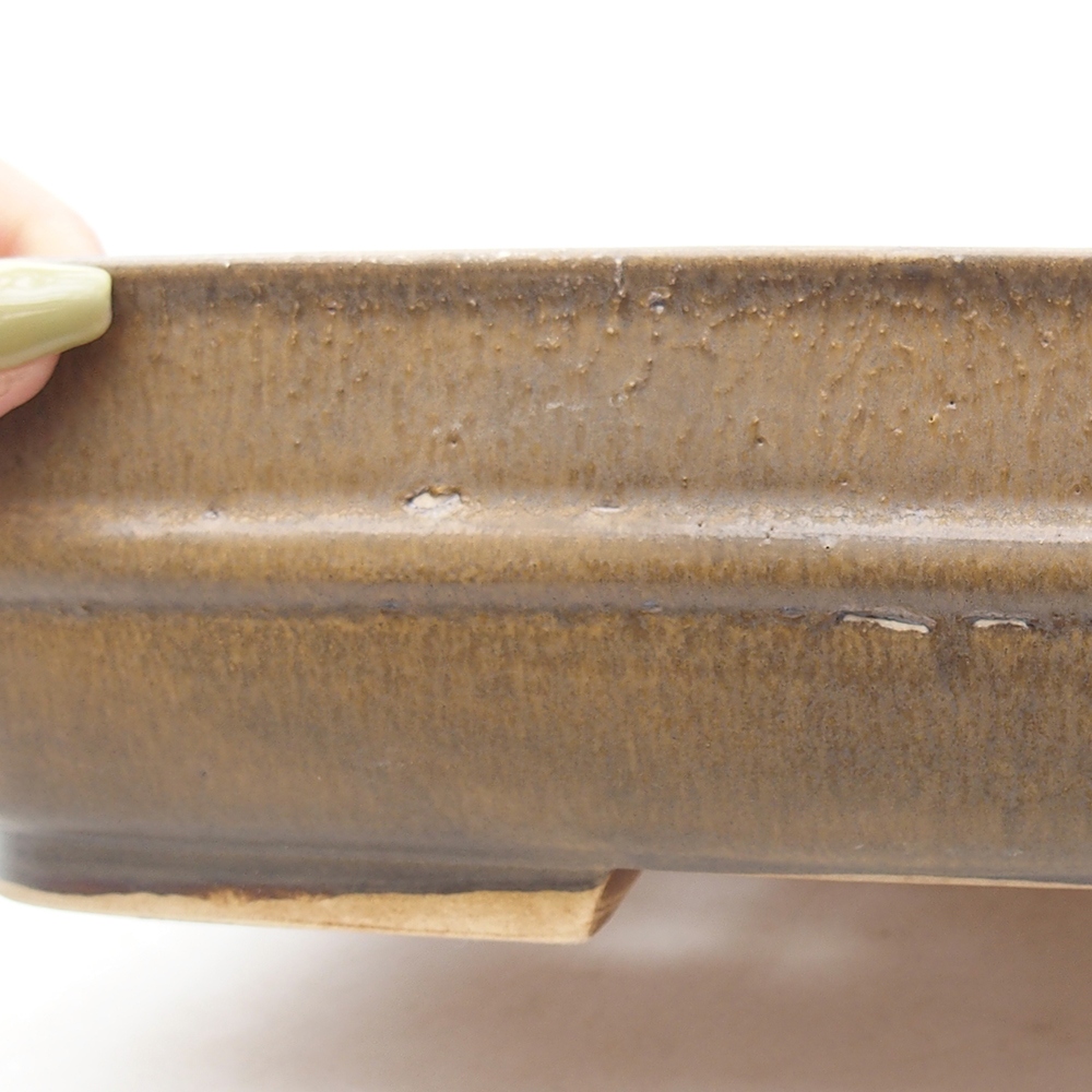 Cuenco bonsái de cerámica 29 x 23,5 x 7 cm, marrón