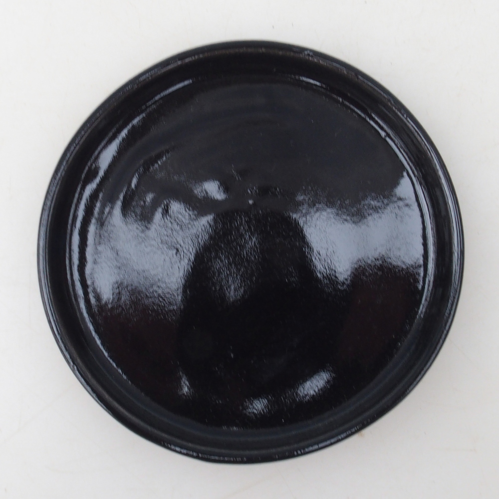 Consola redonda para bonsái D6-S - 10 x 10 x 1 cm - negra