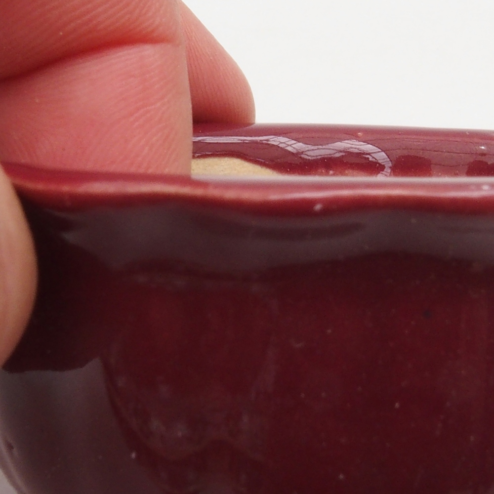 Cuenco mini bonsái 6,5 x 6,5 x 3,5 cm, burdeos