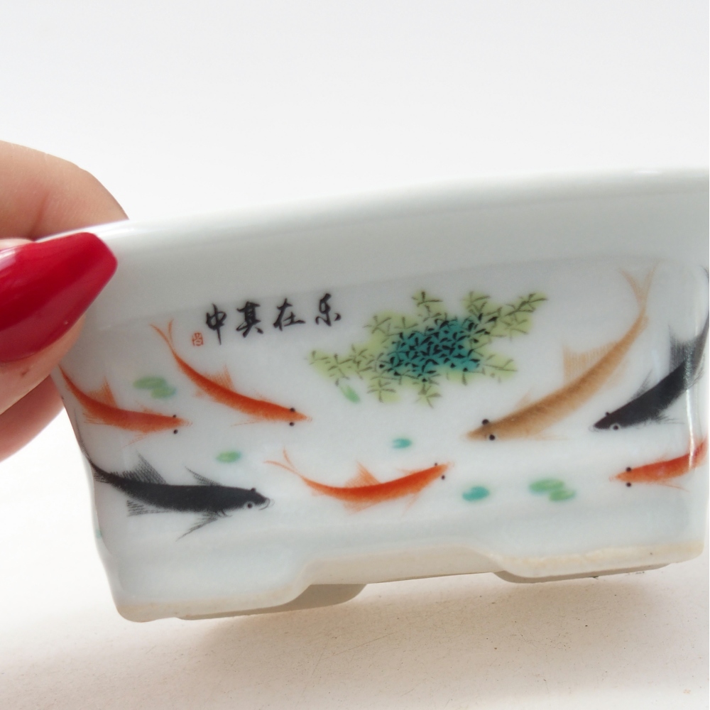 Cuenco mini bonsái 10 x 7,5 x 4 cm, color blanco