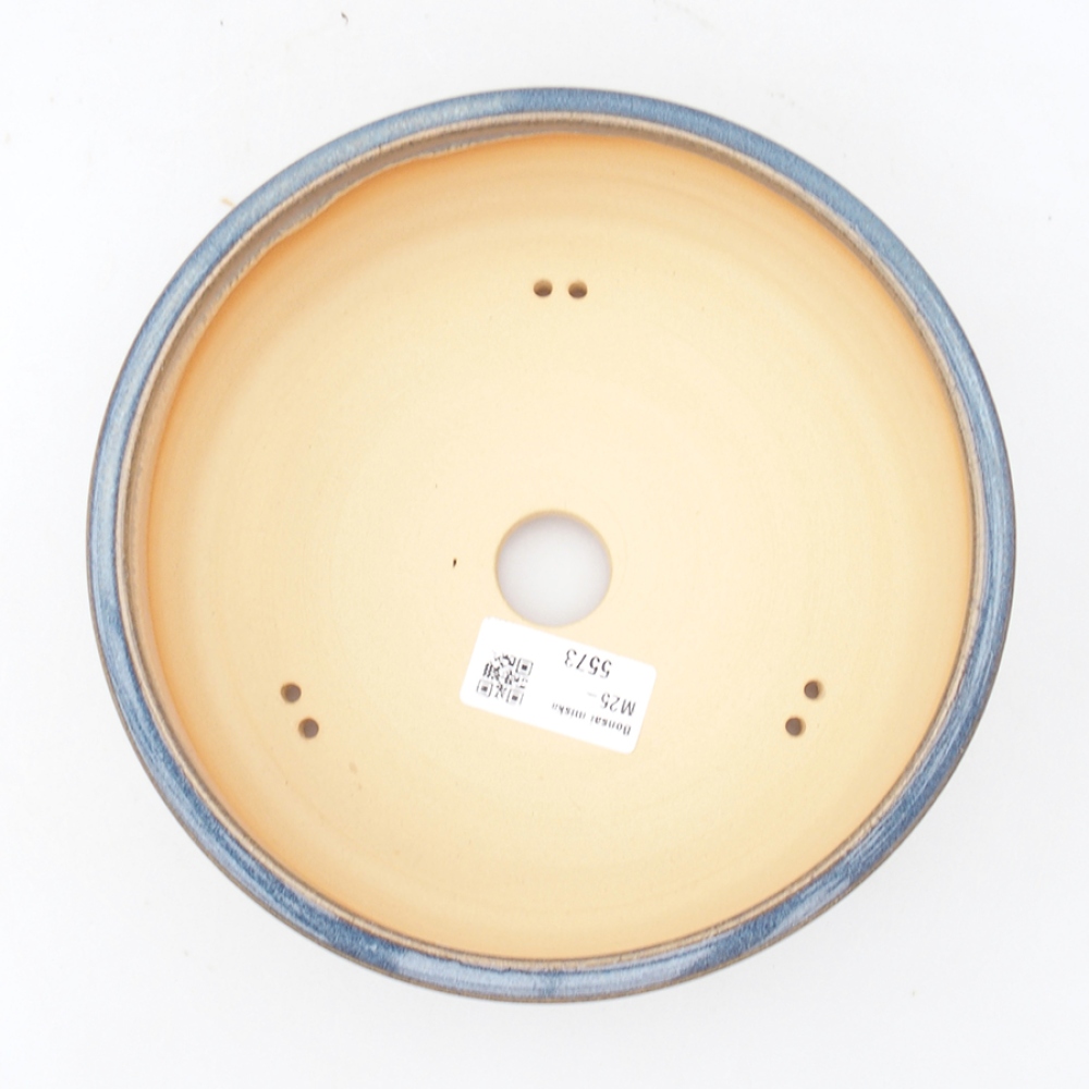 Cuenco bonsái de cerámica 18,5 x 18,5 x 5,5 cm, color azul