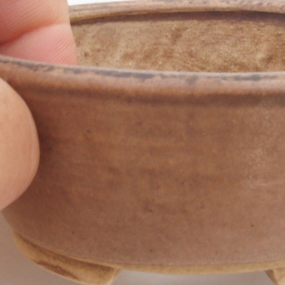 Cuenco bonsái de cerámica 10 x 8,5 x 4 cm, marrón