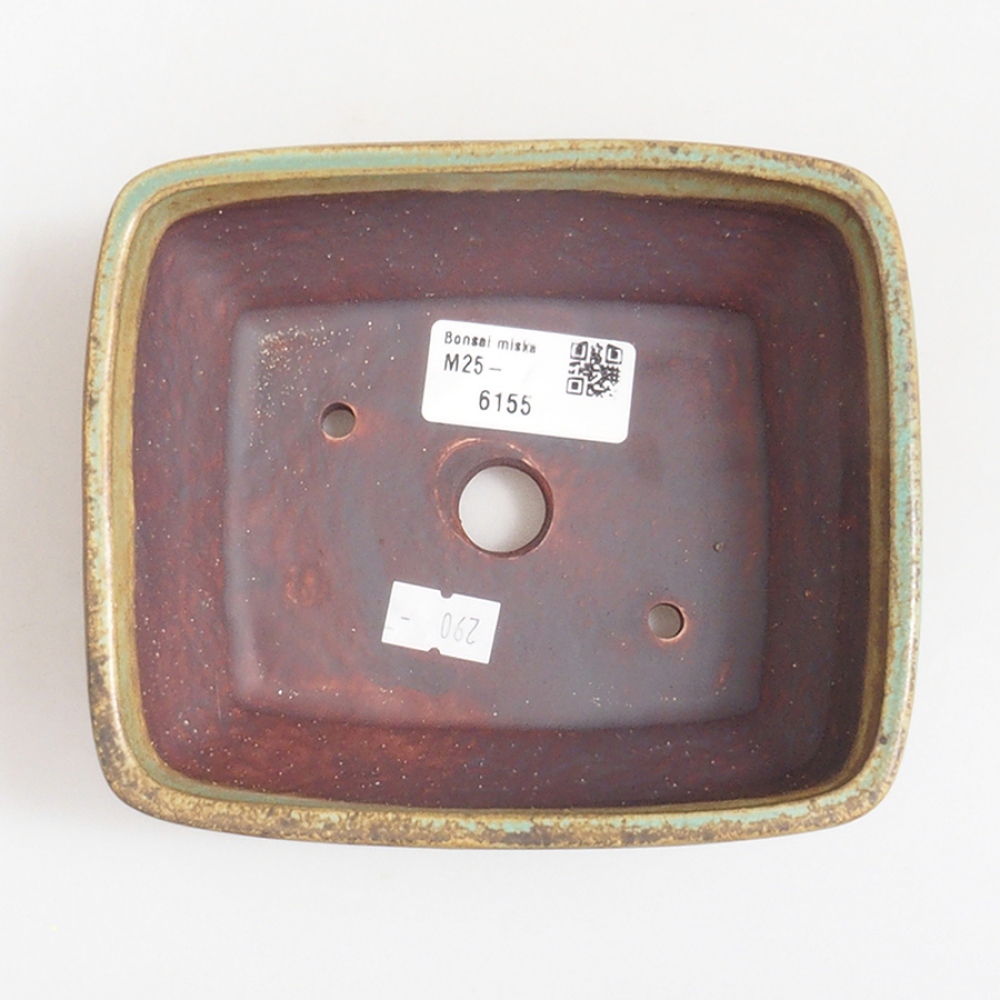 Cuenco bonsái de cerámica 10 x 8,5 x 4 cm, marrón