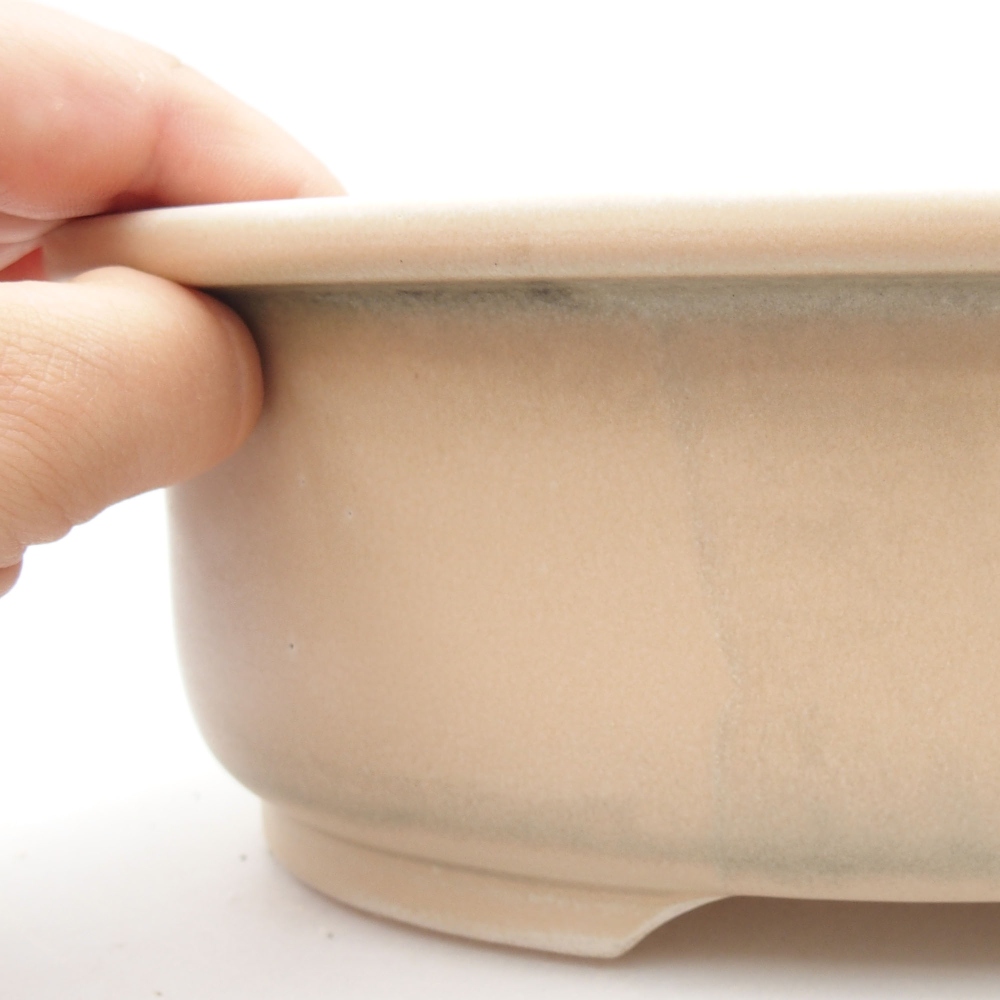 Cuenco bonsái de cerámica 23 x 19,5 x 7 cm, color beige