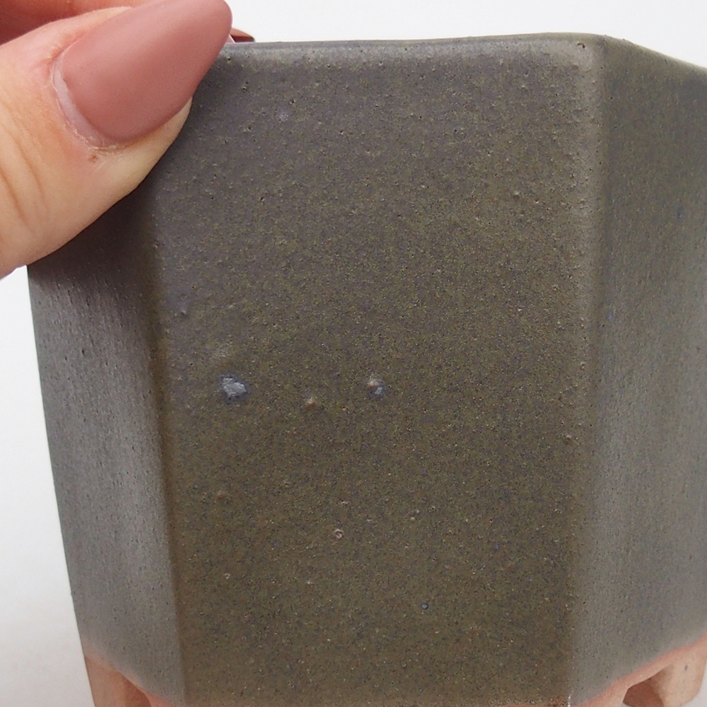 Cuenco bonsái de cerámica 9,5 x 8,5 x 8 cm, verde