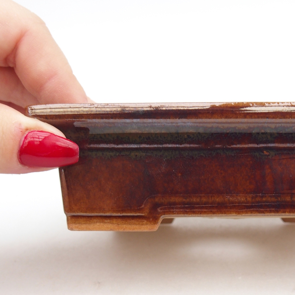 Cuenco bonsái de cerámica 13 x 10 x 4 cm, marrón