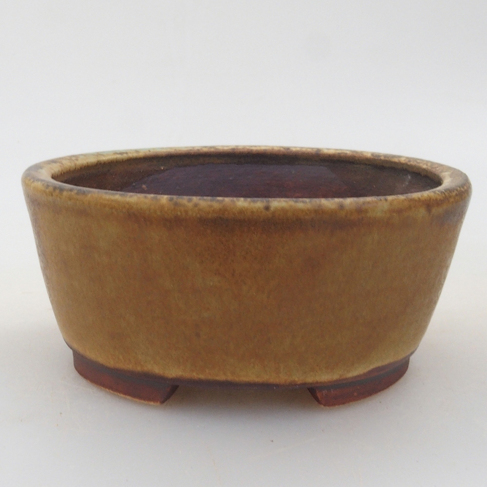 Cuenco bonsái de cerámica 10 x 8,5 x 4 cm, marrón