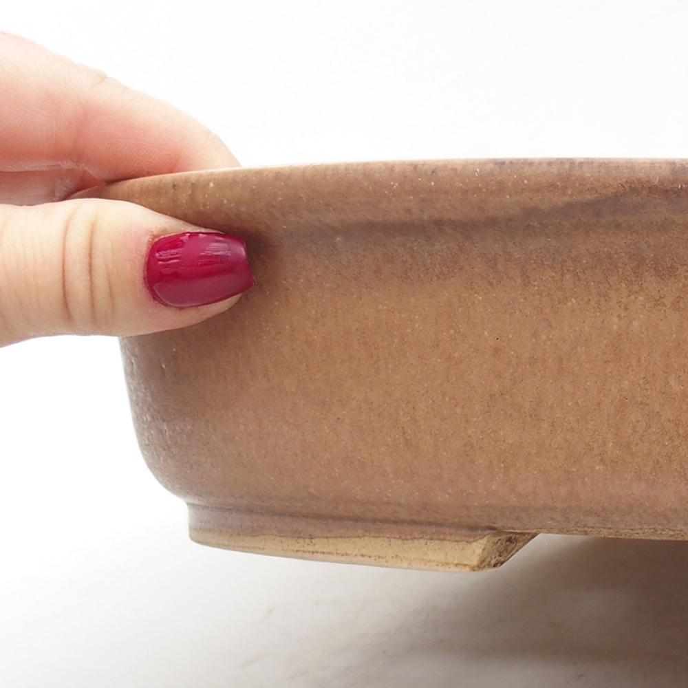 Cuenco bonsái de cerámica 28,5 x 23,5 x 7 cm, marrón