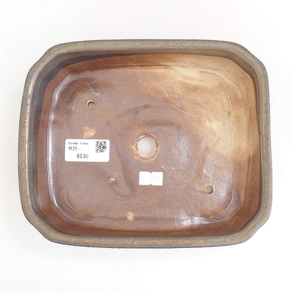 Cuenco bonsái de cerámica 21 x 18 x 6 cm, marrón