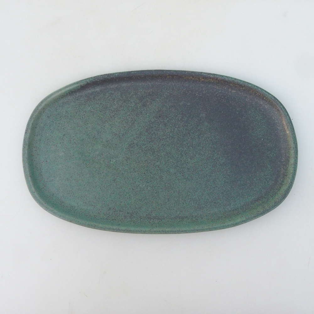 Cuenco bonsái + platillo H15 - 25,5x17,5x6 cm. - verde