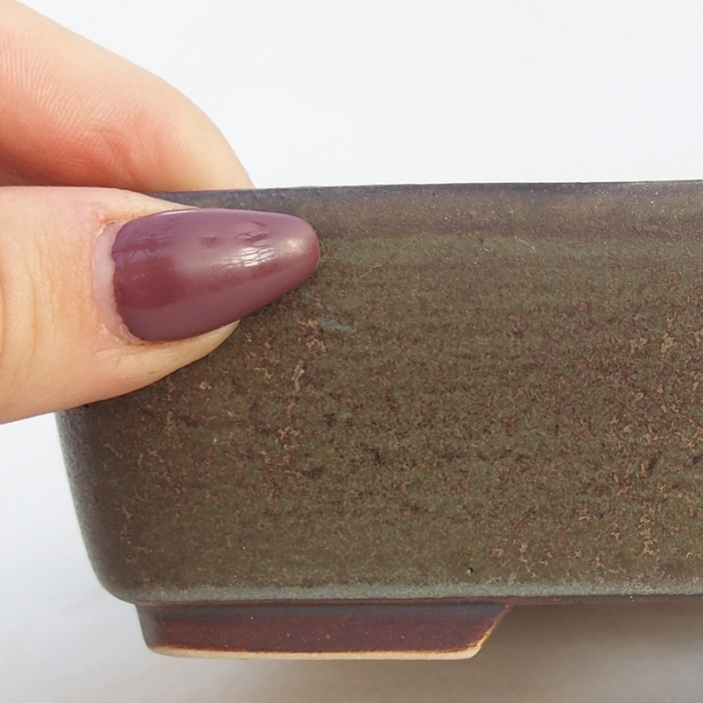 Cuenco bonsái de cerámica 14,5 x 12 x 4,5 cm, verde