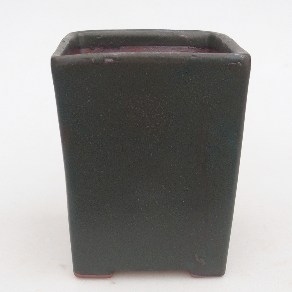Cuenco bonsái de cerámica 7,5 x 7,5 x 8,5 cm, gris