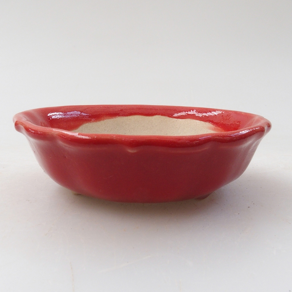 Mini cuenco bonsái 7 x 7 x 2 cm, color rojo