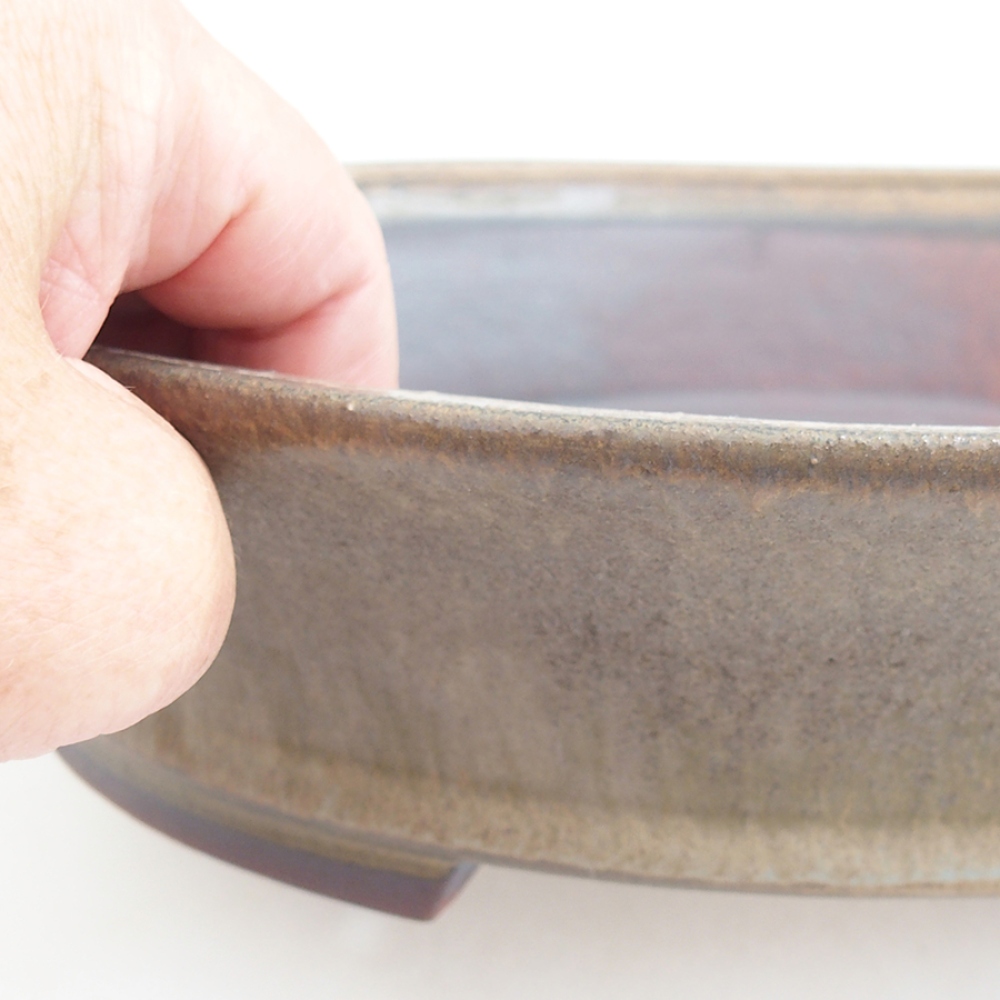 Cuenco bonsái de cerámica 27 x 24 x 6 cm, marrón