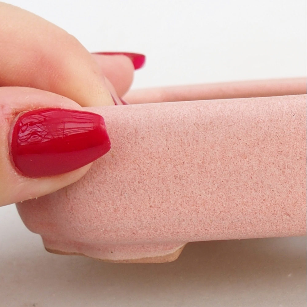 Cuenco bonsái de cerámica 12,5 x 9 x 3 cm, rosa