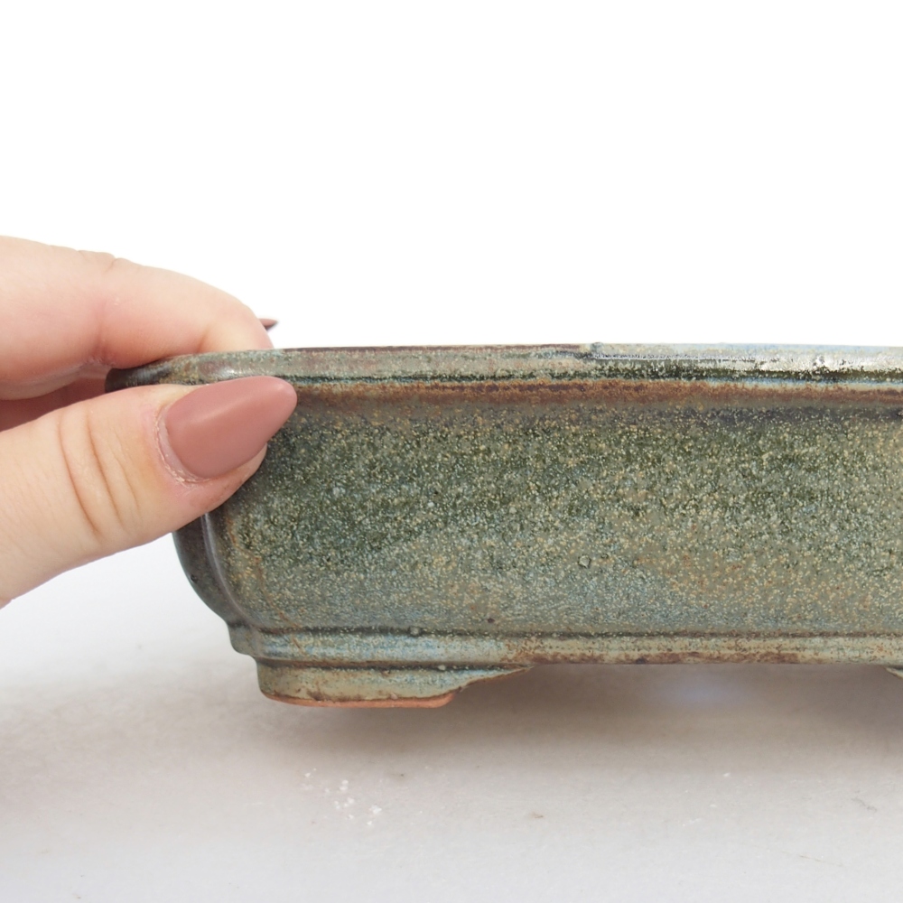 Cuenco bonsái de cerámica 18 x 13,5 x 5 cm, gris