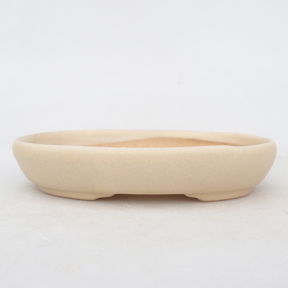 Cuenco bonsái de cerámica 13,5 x 10 x 3 cm, color beige