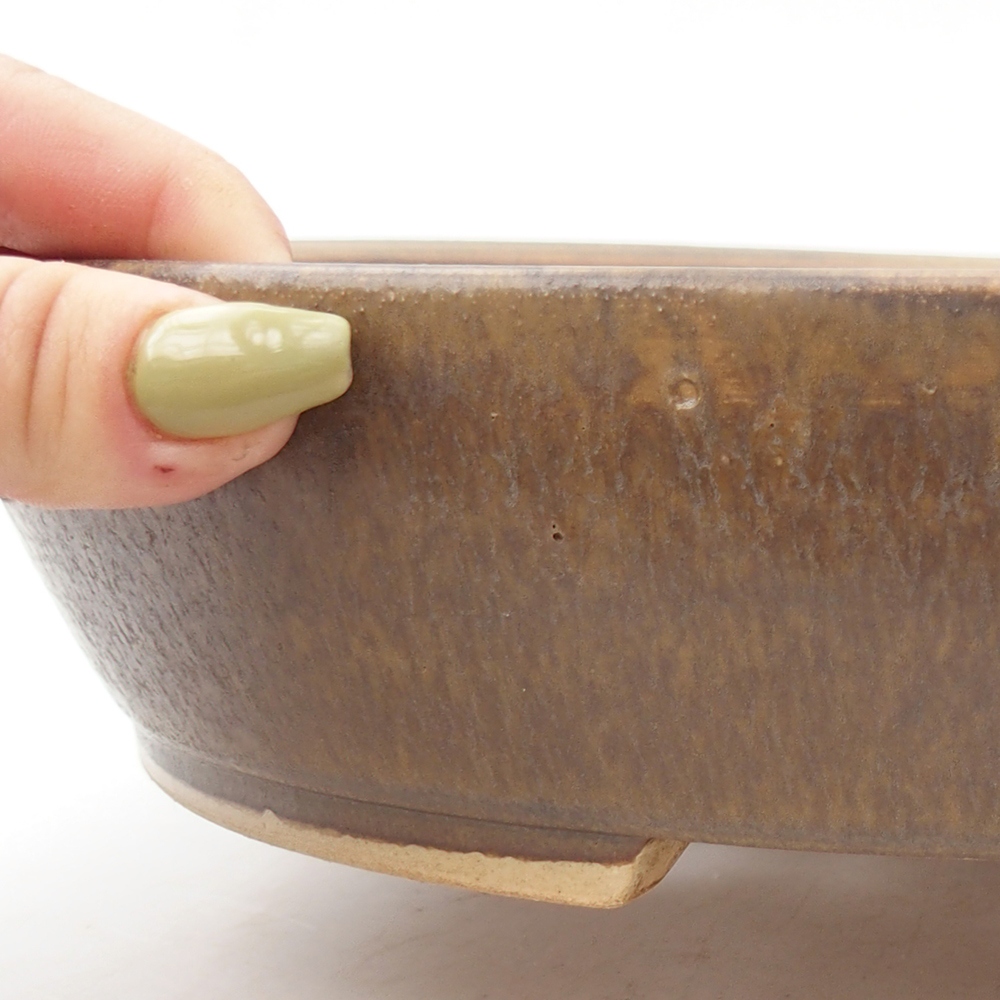 Cuenco bonsái de cerámica 24 x 28 x 6 cm, marrón