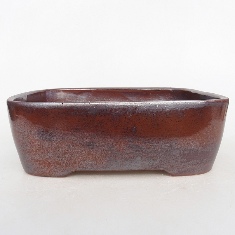 Cuenco bonsái de cerámica 23,5 x 18 x 7,5 cm, marrón