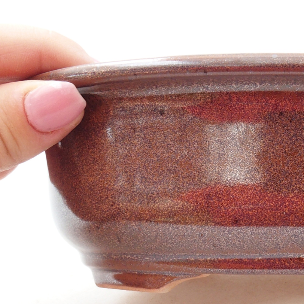 Cuenco bonsái de cerámica 18 x 14,5 x 6 cm, marrón