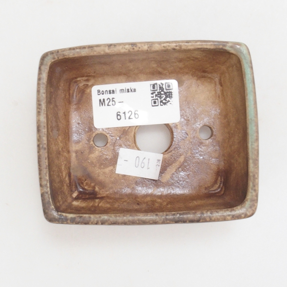 Cuenco bonsái de cerámica 10 x 8,5 x 4 cm, marrón