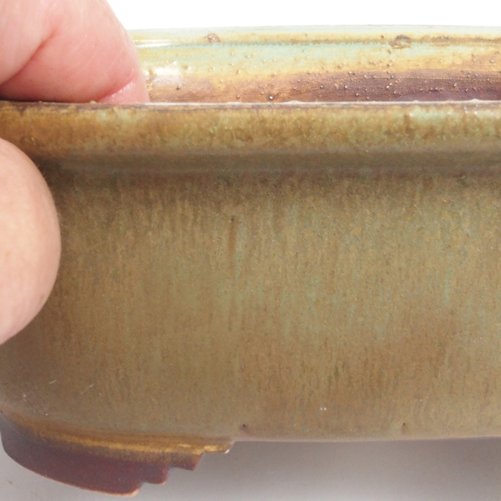 Cuenco bonsái de cerámica 10 x 8,5 x 4 cm, marrón