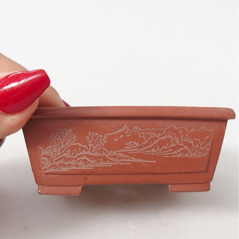 Cuenco mini bonsái 7,5 x 6,5 x 3 cm, color ladrillo