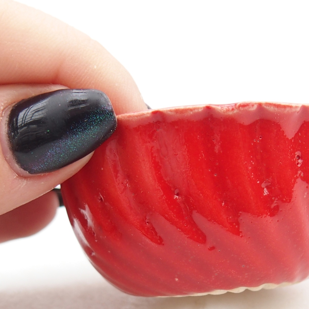 Mini cuenco bonsái 5,5 x 5,5 x 2,5 cm, color rojo