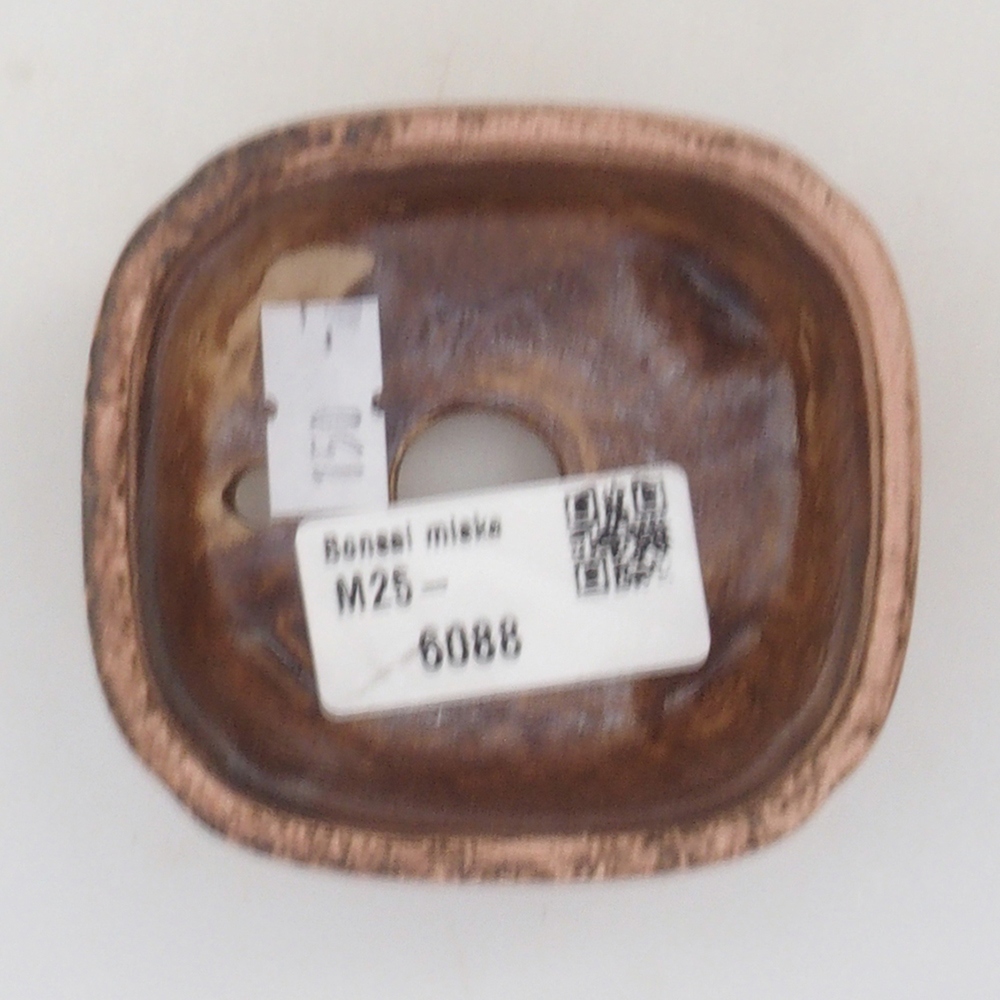 Cuenco bonsái de cerámica 10 x 8,5 x 4 cm, marrón