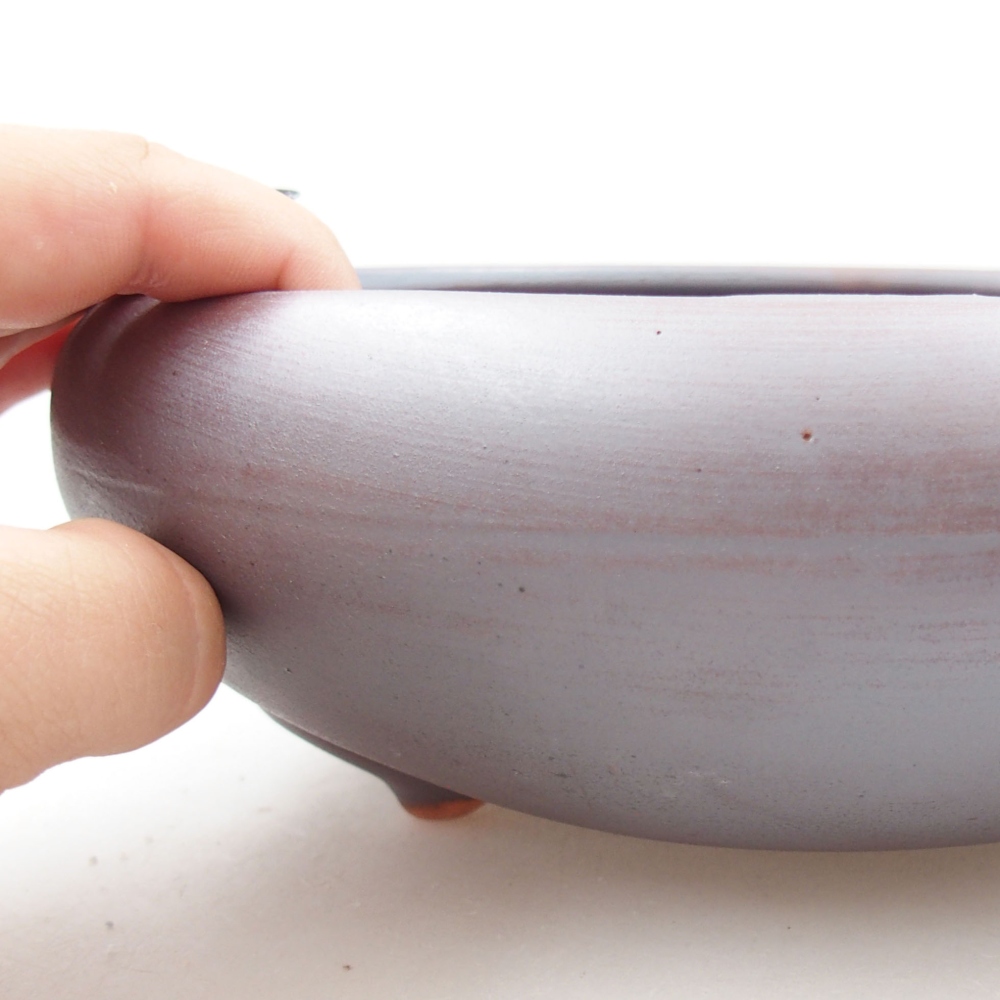 Cuenco bonsái de cerámica 21 x 21 x 7,5 cm, color metálico