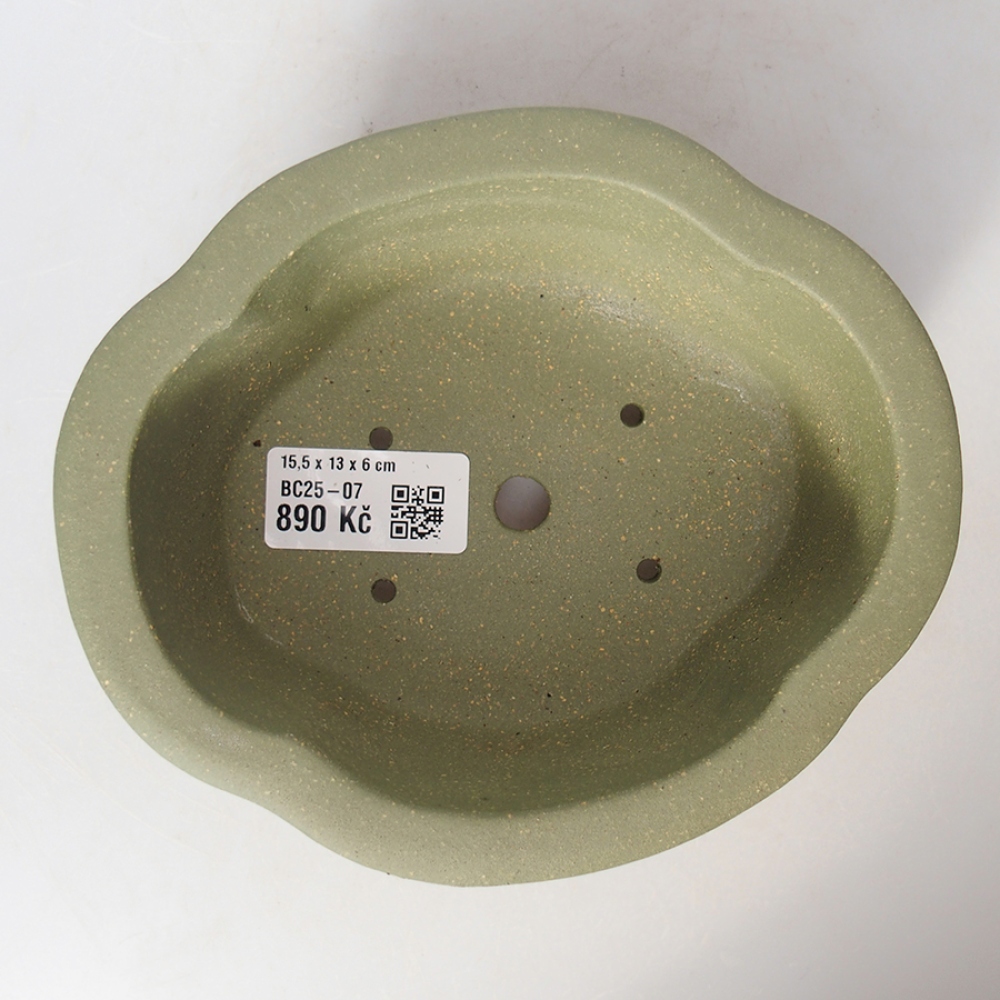 Cuenco bonsái de cerámica 15,5 x 13 x 6 cm, verde