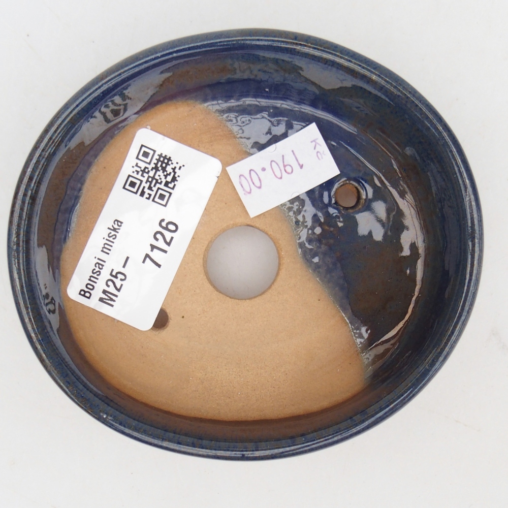 Cuenco bonsái de cerámica 9,5 x 8 x 3 cm, color azul