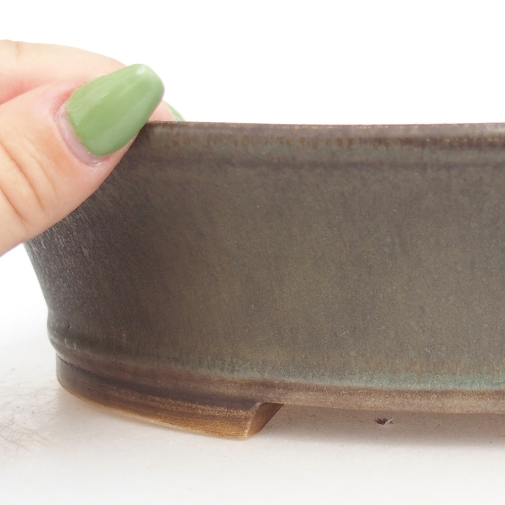 Cuenco bonsái de cerámica 28 x 25 x 6,5 cm, verde