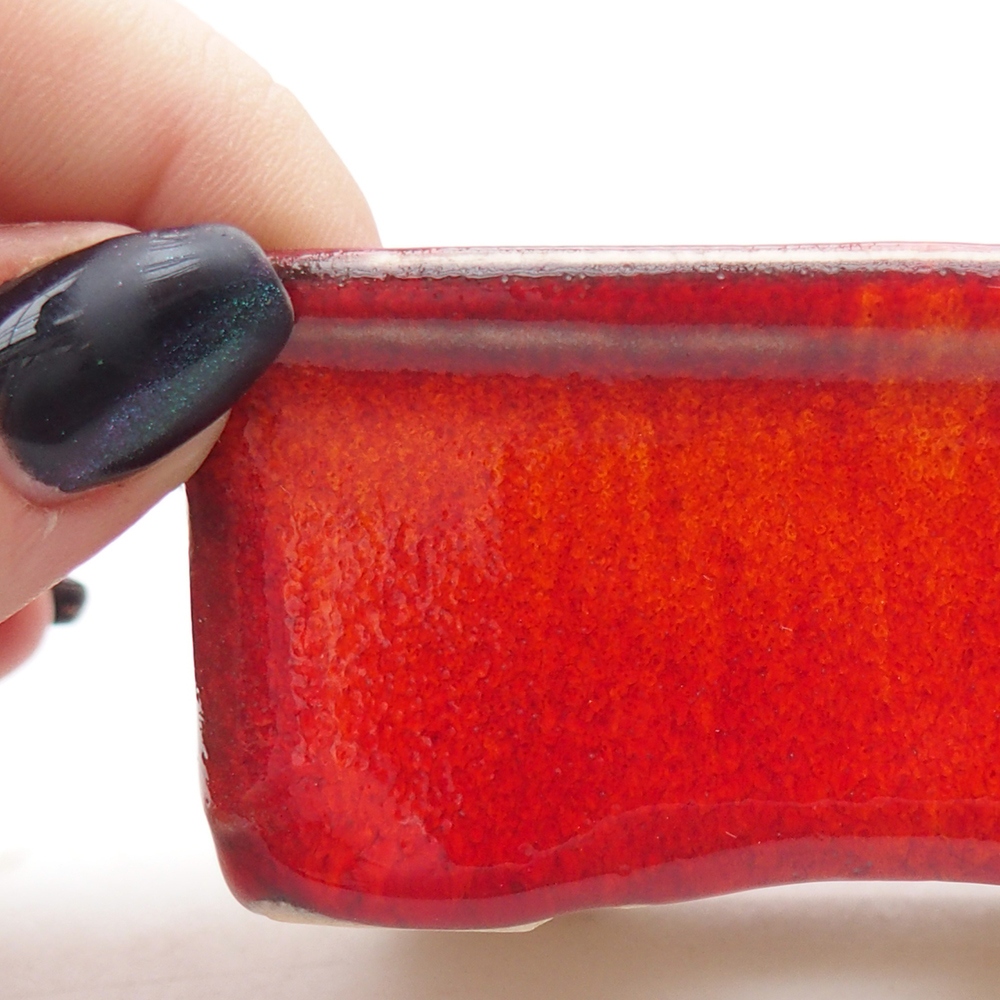 Cuenco mini bonsái 8,5 x 6,5 x 3,5 cm, color rojo