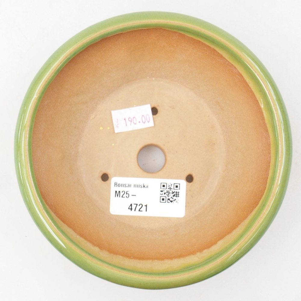 Cuenco bonsái de cerámica 13,5 x 13,5 x 5 cm, verde