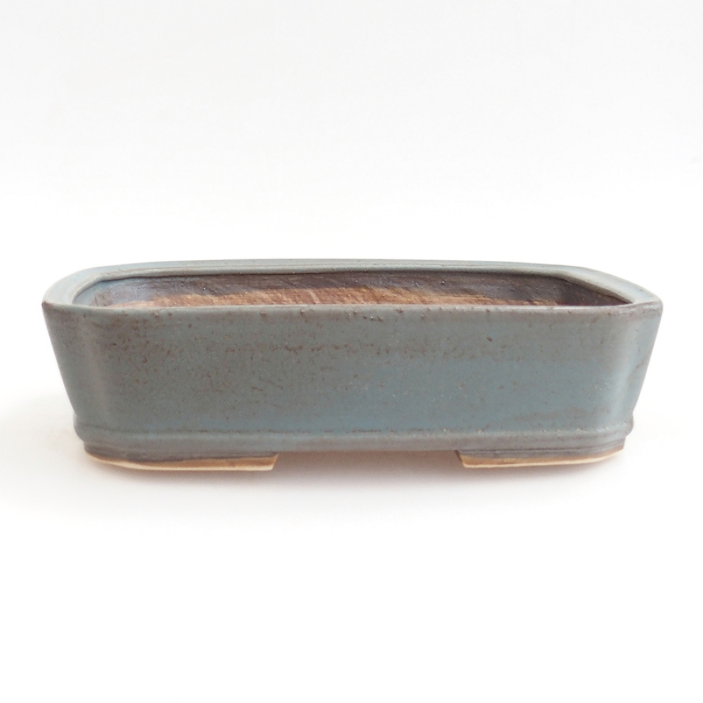 Cuenco bonsái de cerámica 24 x 20,5 x 6 cm, color azul