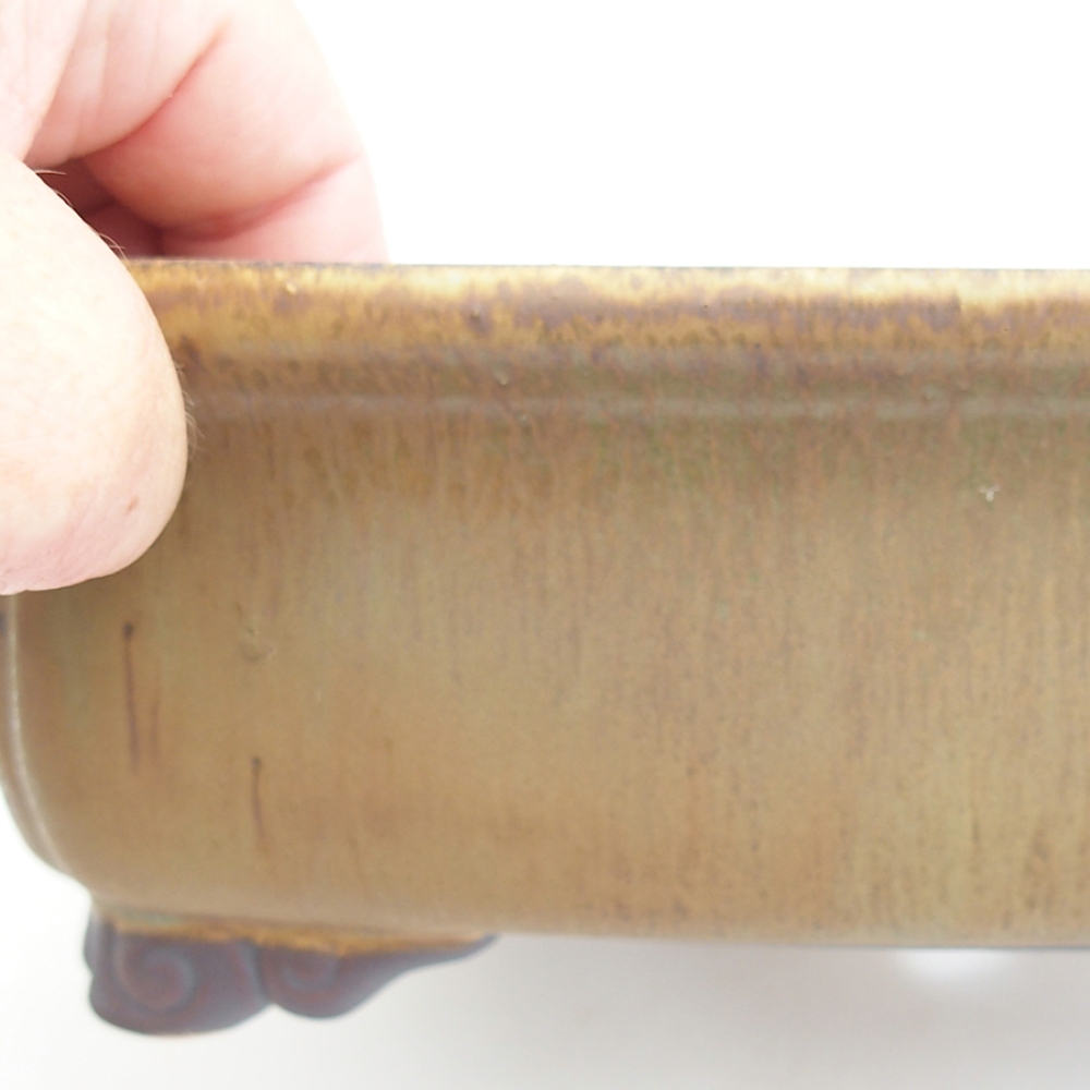 Cuenco bonsái de cerámica 24,5 x 19 x 7 cm, verde