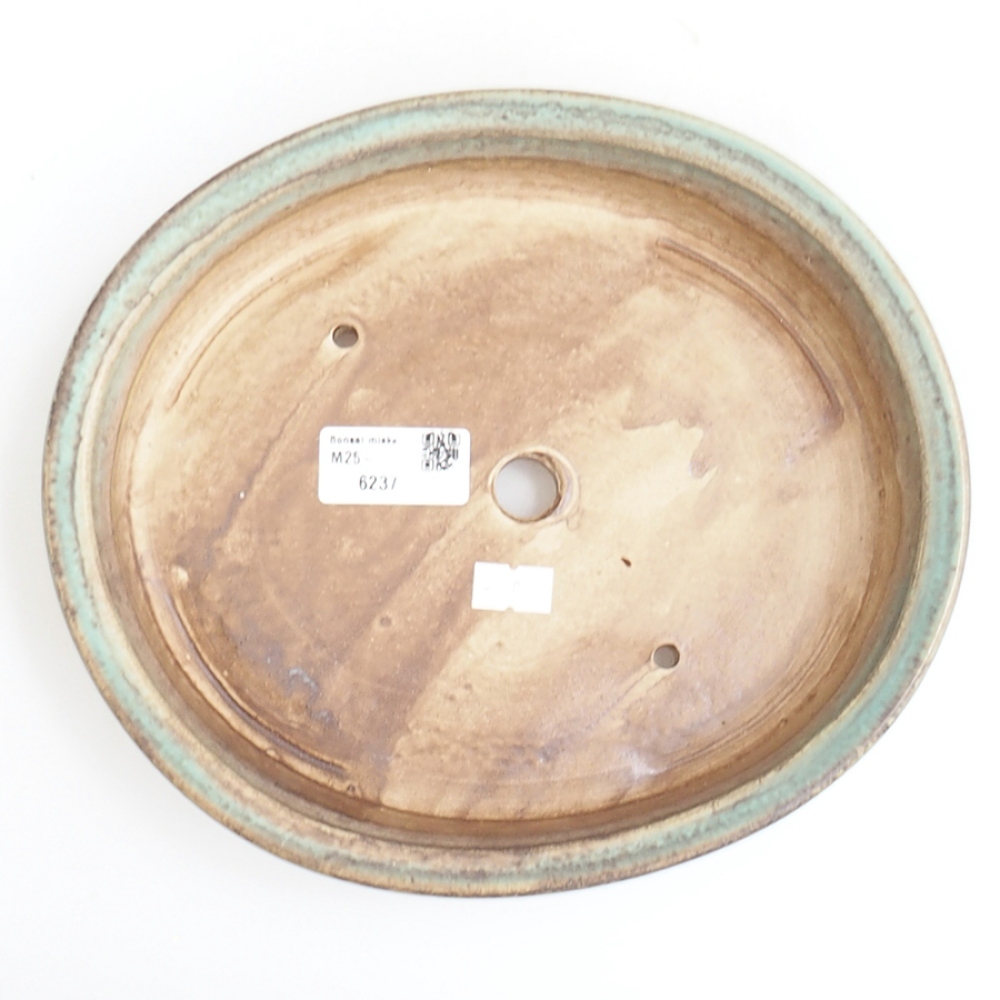 Cuenco bonsái de cerámica 23 x 19,5 x 4,5 cm, verde