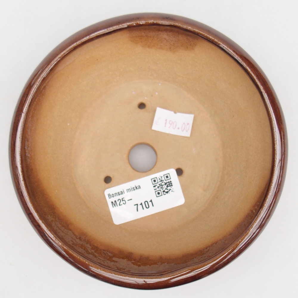 Cuenco bonsái de cerámica 13,5 x 13,5 x 5 cm, marrón