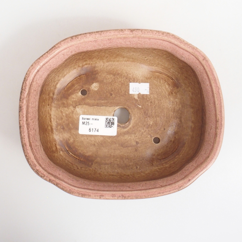 Cuenco bonsái de cerámica 10 x 8,5 x 4 cm, marrón